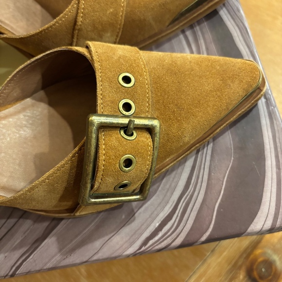 New Free People x Jeffrey Campbell Tan Suede Hendrix Strap Heels Size 10 - Picture 6 of 15
